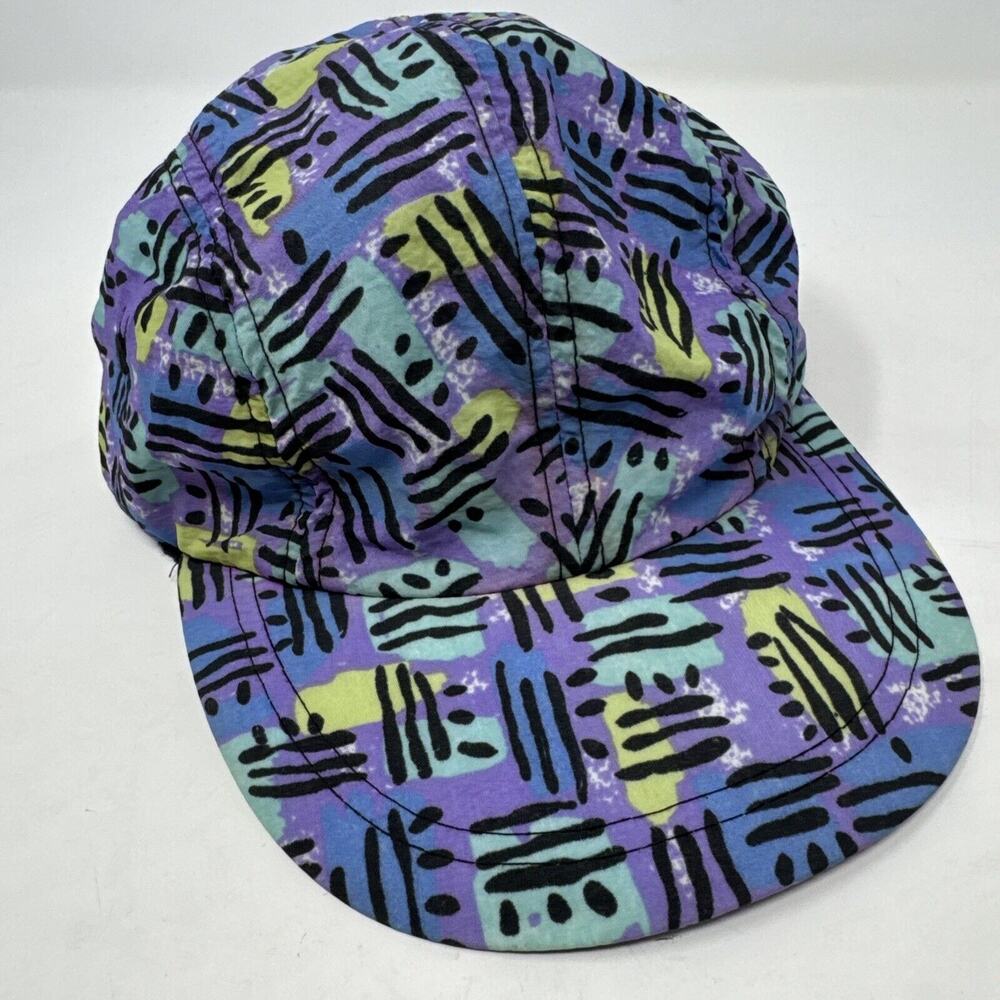 Vintage Classic 90s‎ Nike abstractallover print,hip hop, elastic back, nylon hat